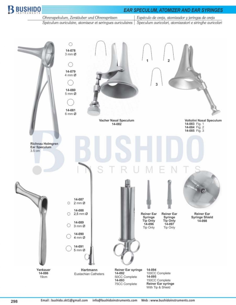  Ear Speculum, Atomizer and Ear